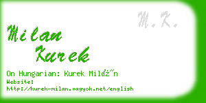 milan kurek business card